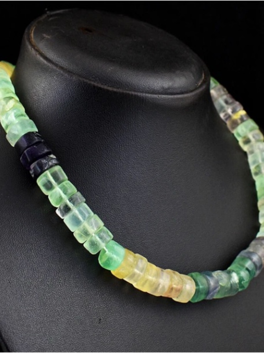 Fluorite multicolor beaded necklace